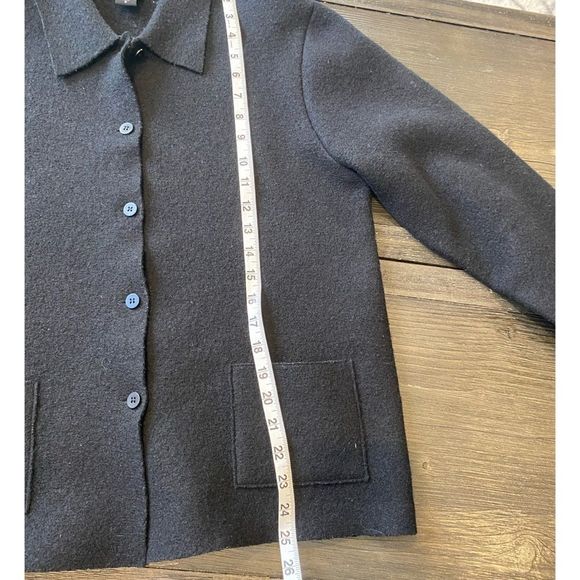 Eileen Fisher Wool Button Up Jacket Light Weight - Picture 8 of 8